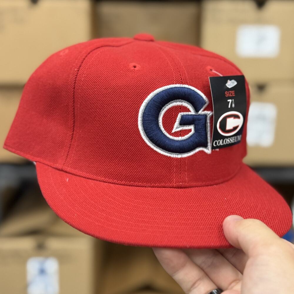 Vintage Colosseum Georgetown Hoyas Fitted Hat Red Navy G Logo NCAA 6 7/8